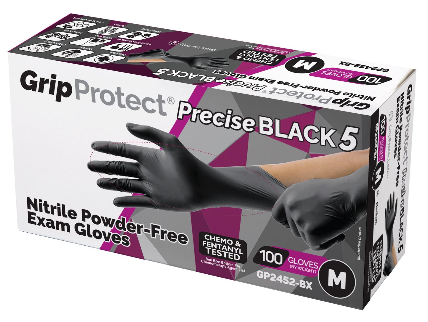 GripProtect Precise Black 5 (Box of 100) - APEX Auto Products