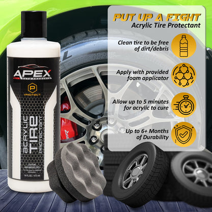 Acrylic Tire Protectant - Semi Permanent Tire Shine - APEX Auto Products