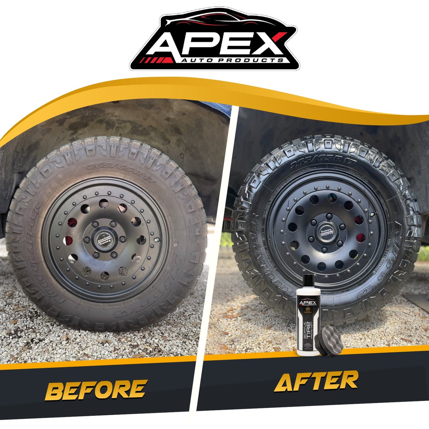 Acrylic Tire Protectant - Semi Permanent Tire Shine - APEX Auto Products